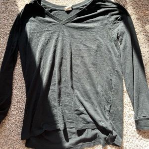 Pink woman's black v neck